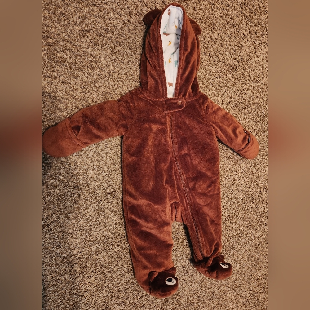Carters Bear Winter Zip Up, Size 3m